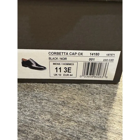 Florsheim Corbetta Cap Toe Oxford, Men's Size 11 3E Black Leather MSRP $120