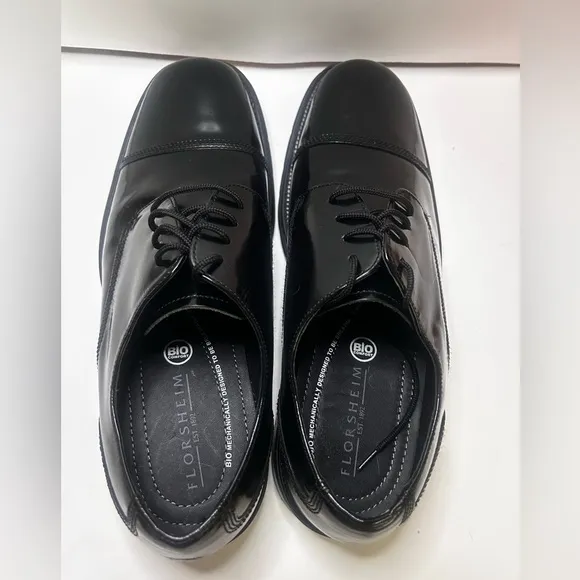 Florsheim Lexington Black Cap Toe Leather Shoes 10.5D