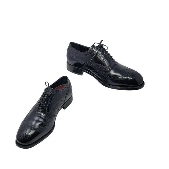 Florsheim Lexington Wingtip Oxford Shoes Size 9 Black Leather Dress Shoes Career
