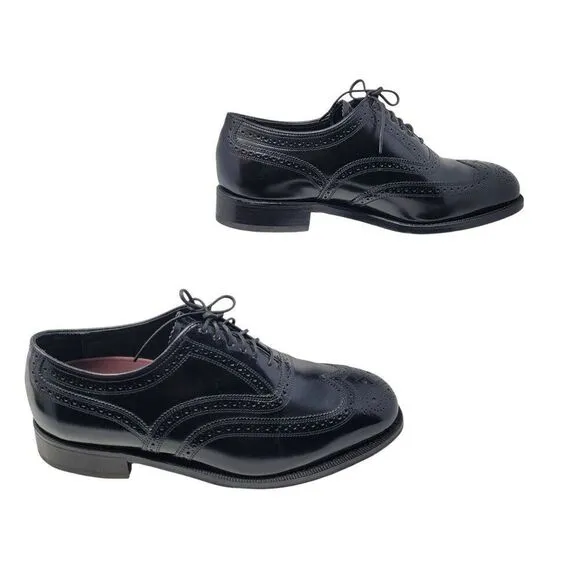 Florsheim Lexington Wingtip Oxford Shoes Size 9 Black Leather Dress Shoes Career
