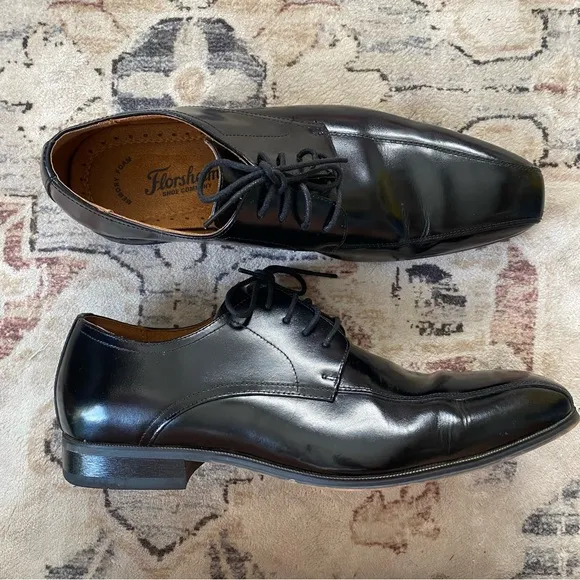 Florsheim Mens Dress Shoes Black leather Prom Formal work Professional Wedding