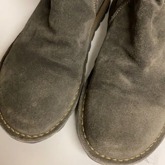 FLY LONDON Ankle Zip Grey Suede Boot Shoes Sz 39