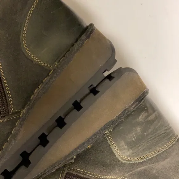 FLY LONDON Ankle Zip Grey Suede Boot Shoes Sz 39