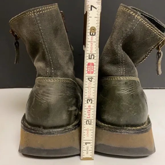 FLY LONDON Ankle Zip Grey Suede Boot Shoes Sz 39