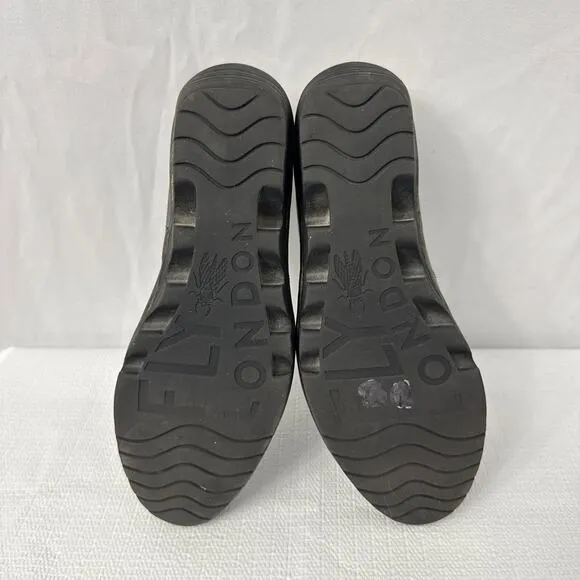 Fly London Shoes Womens Size 8 US Wedge Pump Pewter Slip On Comfort