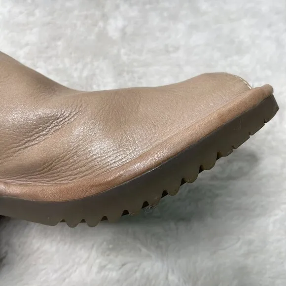 Fly London Women's Janeda Tan Open Toe Mules Slip On Shoes Size 42