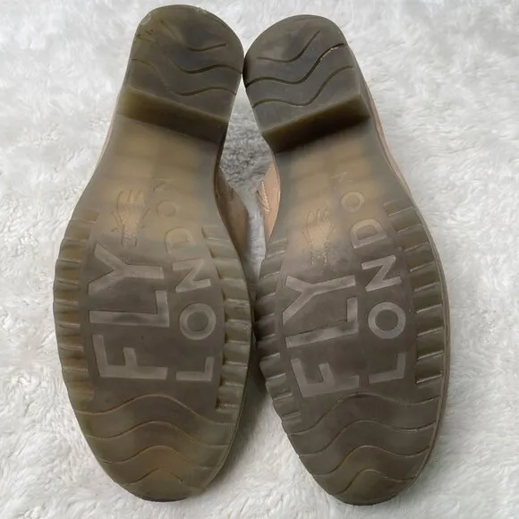 Fly London Women's Janeda Tan Open Toe Mules Slip On Shoes Size 42
