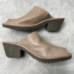 Fly London Women's Janeda Tan Open Toe Mules Slip On Shoes Size 42