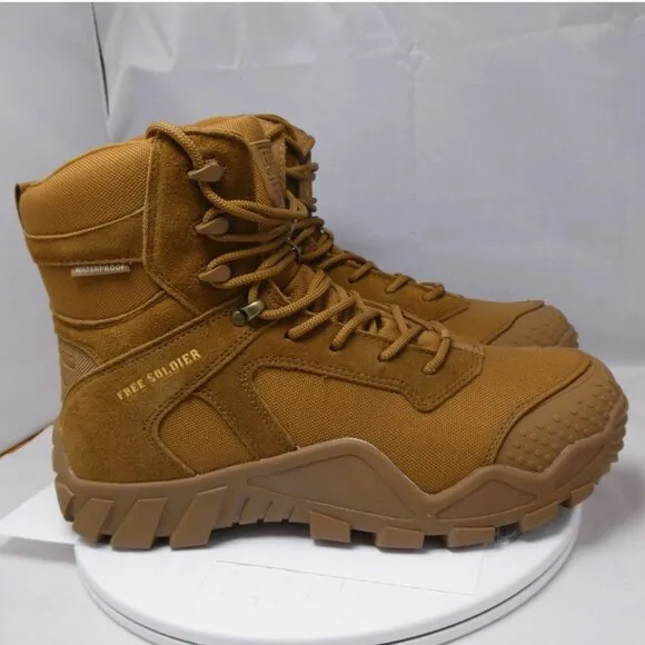 Free Soldier Mens 11W Brown Suede Leather Nylon Waterproof Hunting Boots ACC0033