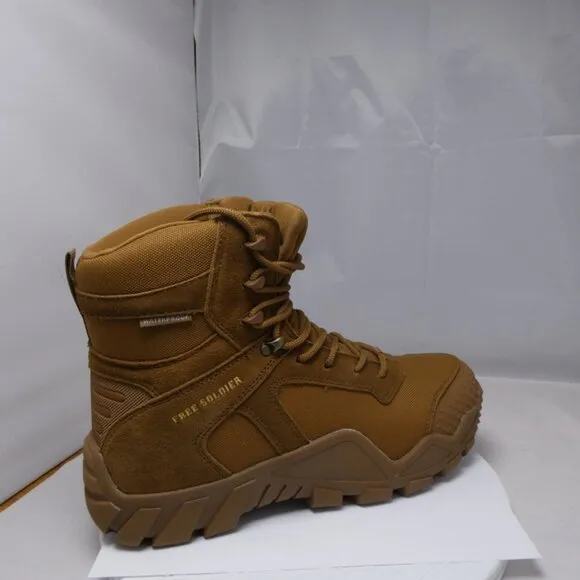 Free Soldier Mens 11W Brown Suede Leather Nylon Waterproof Hunting Boots ACC0033