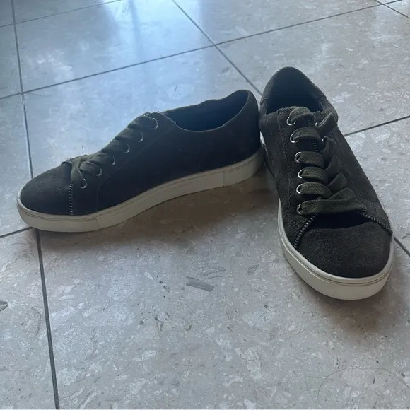 Frye &amp; Co. Sindy Moto Low Womens 6 Green Suede Lifestyle Sneakers Shoes