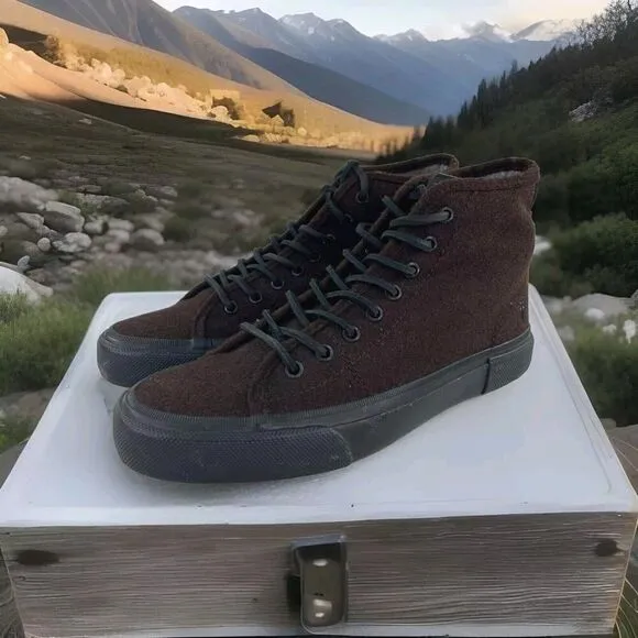 Frye Ludlow High Mens Chukka Boot US 8 Wool Lace Up Lifestyle Sneakers Shoes
