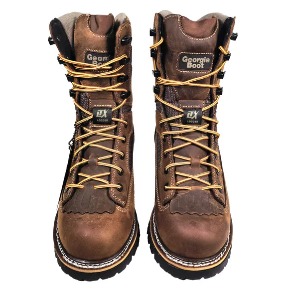Georgia Boot LTX Men's Size 8.5W Brown Logger Waterproof 9&quot; Work Boots GB00616