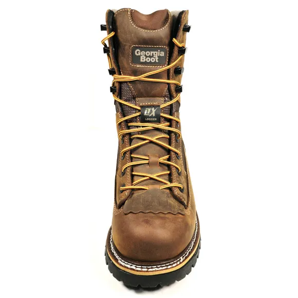 Georgia Boot LTX Men's Size 8.5W Brown Logger Waterproof 9&quot; Work Boots GB00616