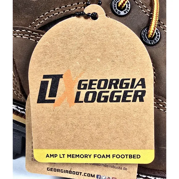 Georgia Boot LTX Men's Size 8.5W Brown Logger Waterproof 9&quot; Work Boots GB00616