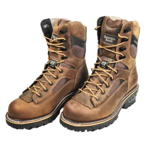 Georgia Boot LTX Men's Size 8.5W Brown Logger Waterproof 9&quot; Work Boots GB00616