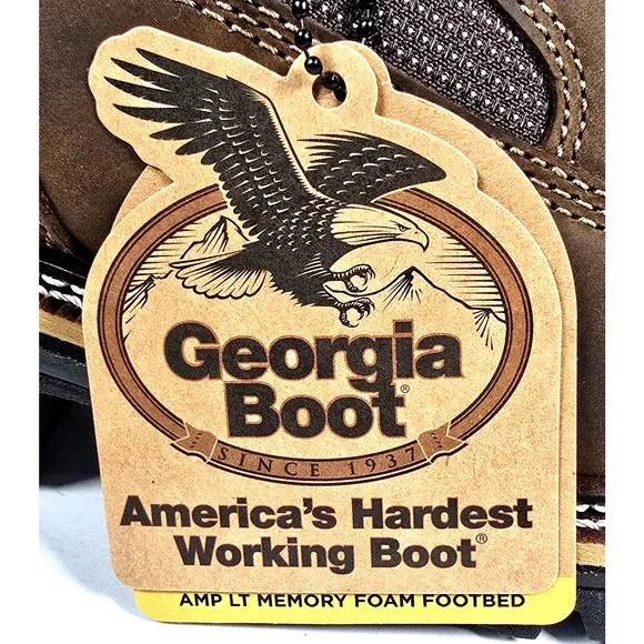 Georgia Boot LTX Men's Size 8.5W Brown Logger Waterproof 9&quot; Work Boots GB00616