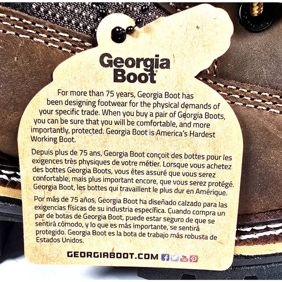 Georgia Boot LTX Men's Size 8.5W Brown Logger Waterproof 9&quot; Work Boots GB00616