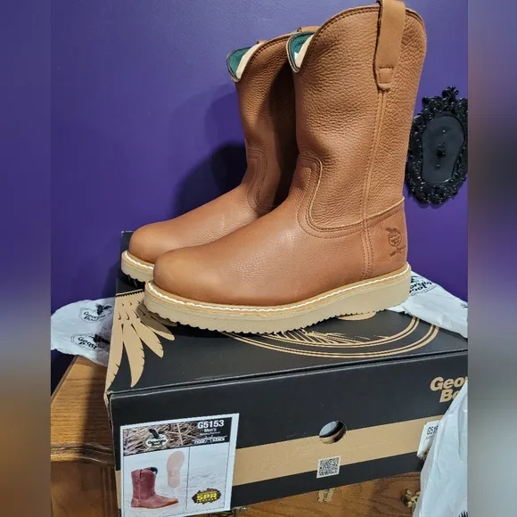 GEORGIA BOOTS 10&quot; WORK WELLINGTON BOOT G5153 Mens Size 13 Medium New! Big Mens