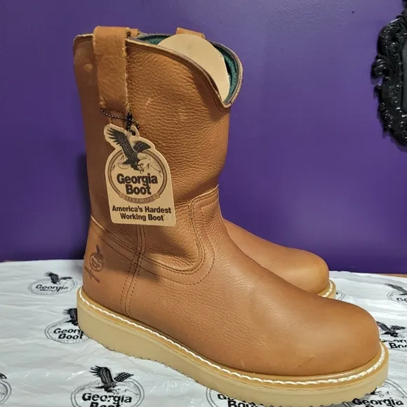GEORGIA BOOTS 10&quot; WORK WELLINGTON BOOT G5153 Mens Size 13 Medium New! Big Mens