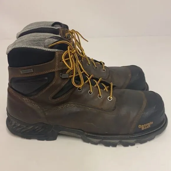 Georgia Boot Size: 13M Mens Black and Brown Waterproof Work Boots B95