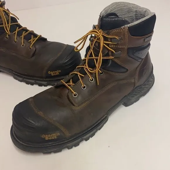 Georgia Boot Size: 13M Mens Black and Brown Waterproof Work Boots B95