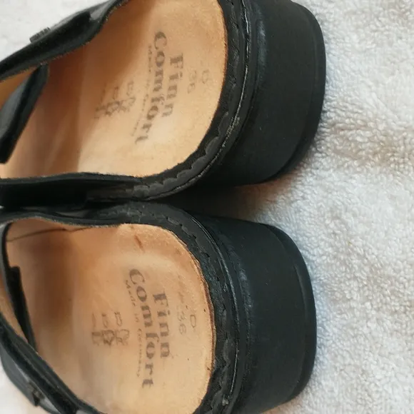 German Made Finn Comfort Jamaika Black Leather Sandal EU 36 US 5, MSRP $224