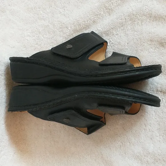 German Made Finn Comfort Jamaika Black Leather Sandal EU 36 US 5, MSRP $224