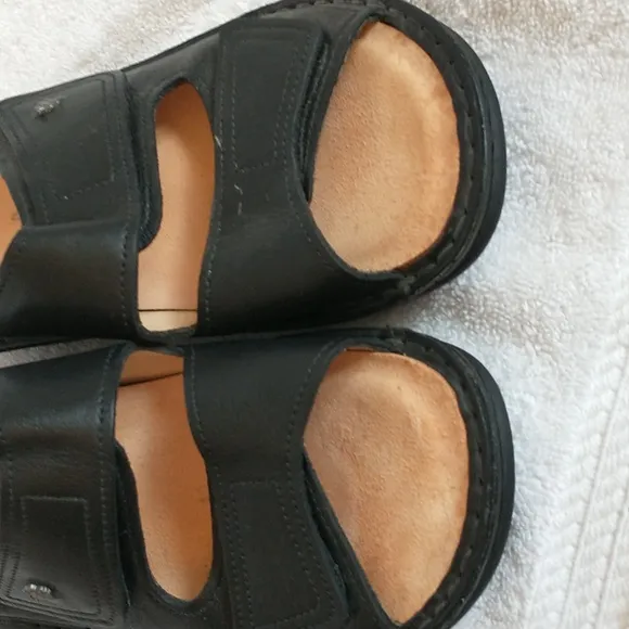 German Made Finn Comfort Jamaika Black Leather Sandal EU 36 US 5, MSRP $224