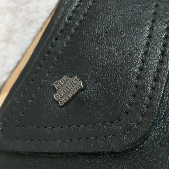 German Made Finn Comfort Jamaika Black Leather Sandal EU 36 US 5, MSRP $224