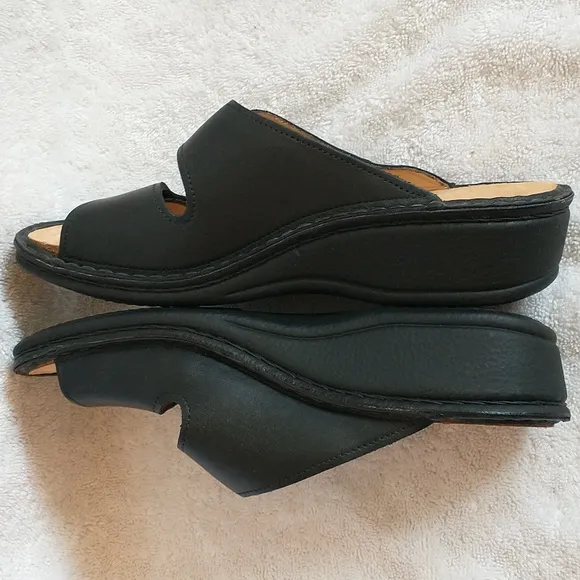 German Made Finn Comfort Jamaika Black Leather Sandal EU 36 US 5, MSRP $224