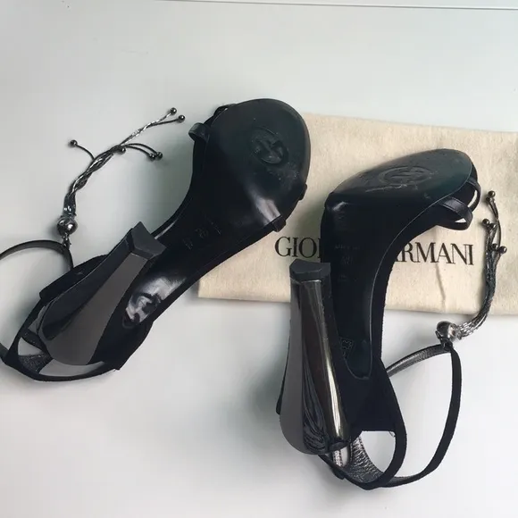 Giorgio Armani Black Strappy Heels