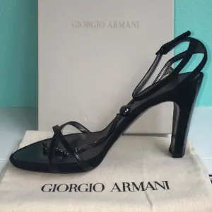 Giorgio Armani Black Strappy Heels