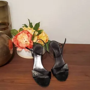 Giorgio Armani Satin and Rhinestone Heels Sz 40