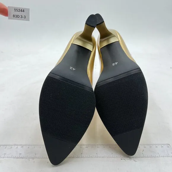 Gold Women Chic High Heels Ankle Boots with Back Zipper Pointed Toe Dress Boot