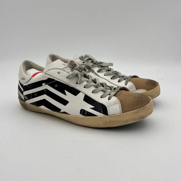 Golden Goose Superstar Flag Screen Print Skate Sneakers Shoes Men's 43