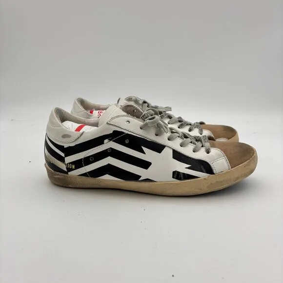 Golden Goose Superstar Flag Screen Print Skate Sneakers Shoes Men's 43