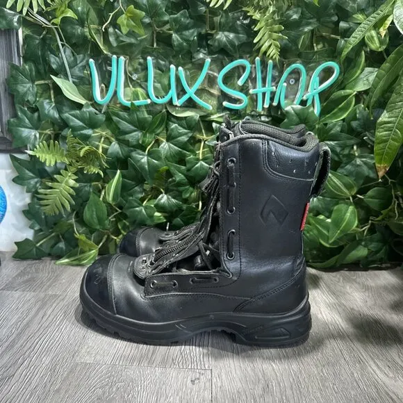HAIX Airpower XR1 Pro Mens Firefighter EMS Boots US Sz 8 M Safety Toe Zippers