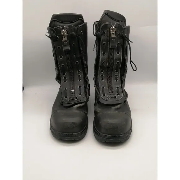 Haix Boots Mens Black 12 Special Fighter US Shoe Safety Toe Firefighter 504004