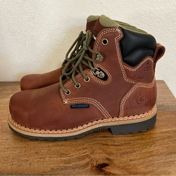 Hawx Men's BHXWCWRPW119 Crew Chief Safety Waterproof Comp Toe Work Boots Size 7B