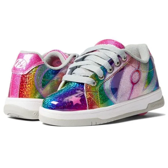Heelys Split Sneakers Kids US 8 Multicolor Rainbow Round Toe Skate Shoes ZPO1894