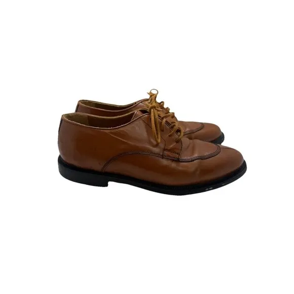 Henry Grethel Mens Split Toe Oxford Lace Up Brown Leather Dress Shoes Sz 9 Spain
