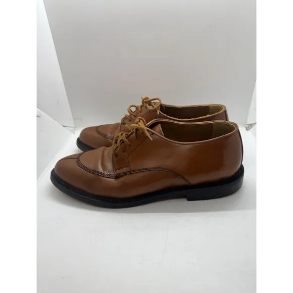 Henry Grethel Mens Split Toe Oxford Lace Up Brown Leather Dress Shoes Sz 9 Spain