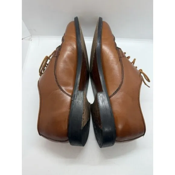 Henry Grethel Mens Split Toe Oxford Lace Up Brown Leather Dress Shoes Sz 9 Spain