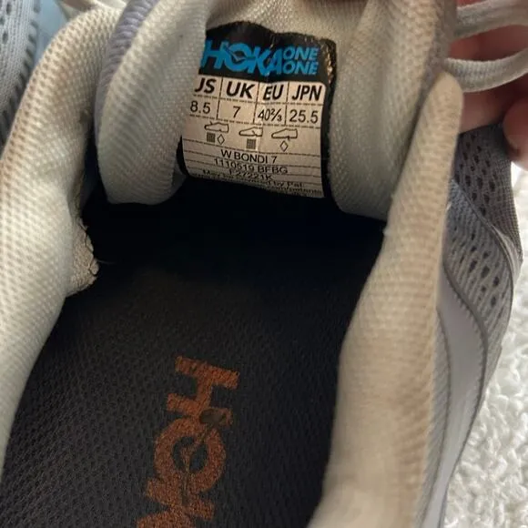 Hoka Bondi 7 Light Blue Running Shoes Size 8.5