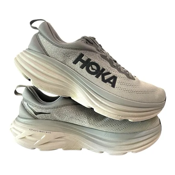 HOKA Bondi 8 Men’s Running Shoes | Size 9D | Shark Gray/Harbor Mist
