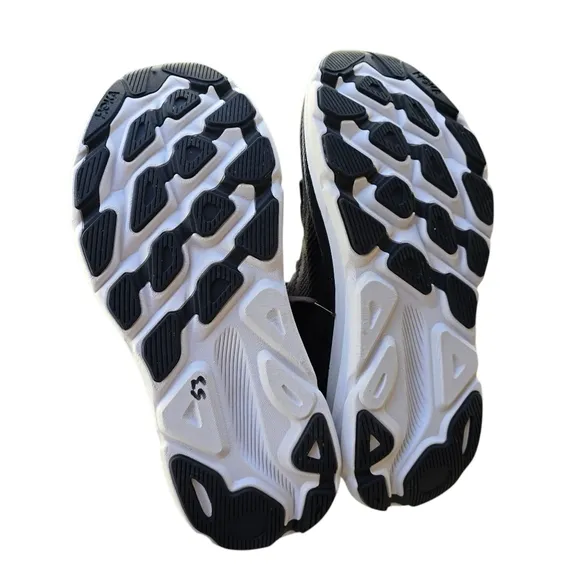 Hoka Clifton 9, Black/White Mesh, Mens Size 9.5D (Wide)