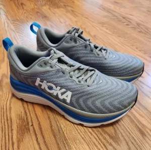 HOKA Gaviota 5 Gray and Blue Running/Walking Shoes