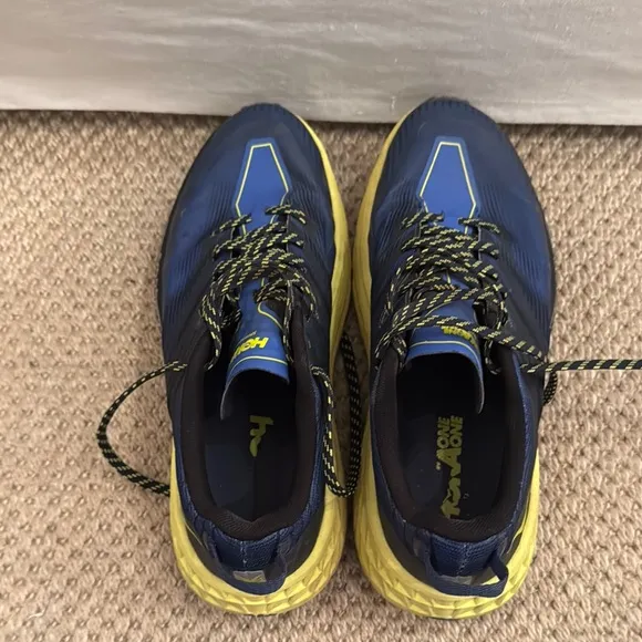 Hoka One One Blue and Yellow Running Shoes