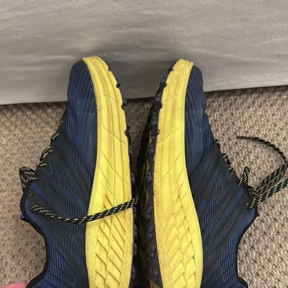 Hoka One One Blue and Yellow Running Shoes